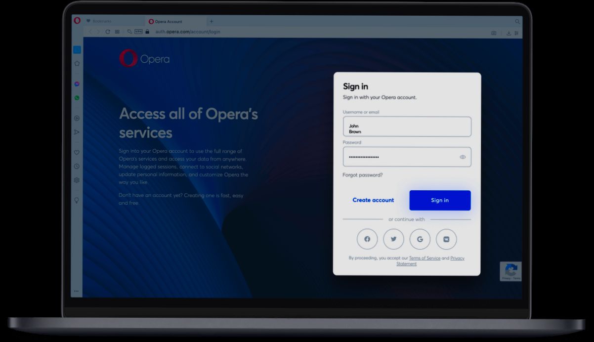 login Opera Sync