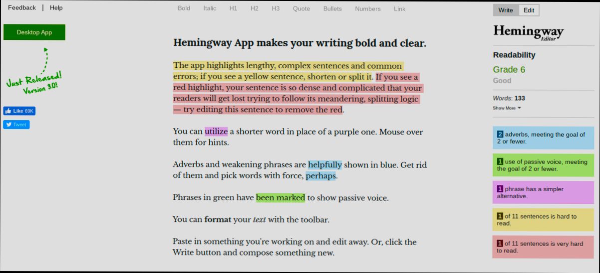 login Hemingway App