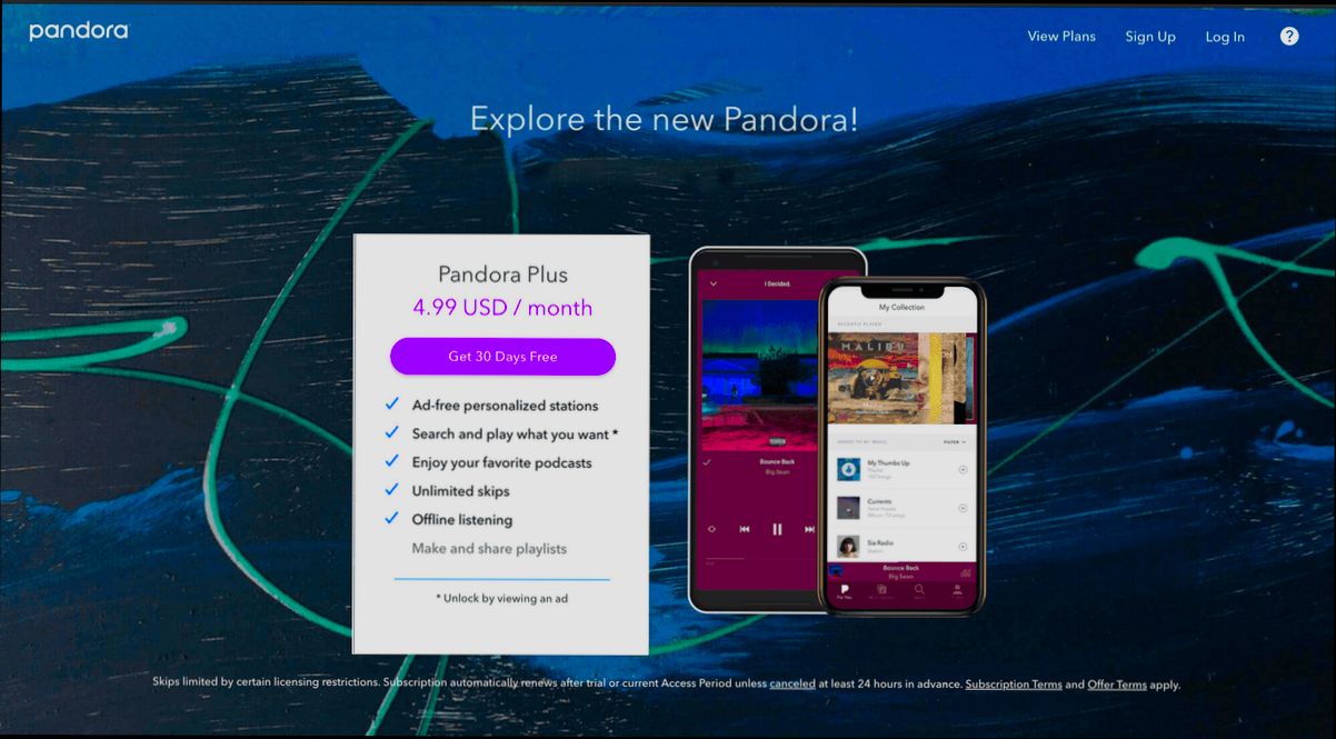 login Pandora Plus